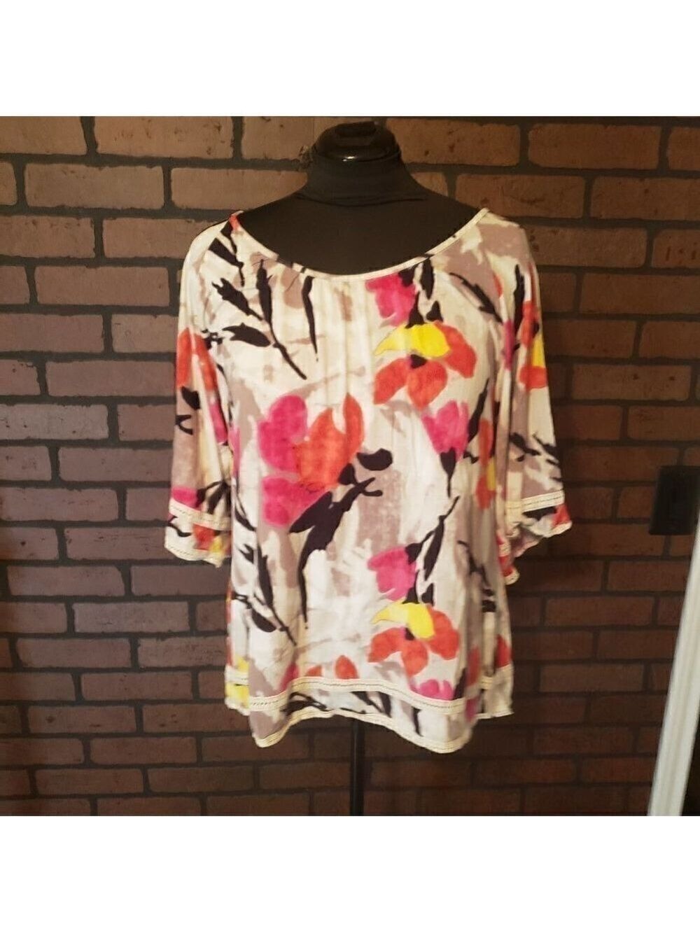 Style & Co Peasant top with 3/4 sleeves.
